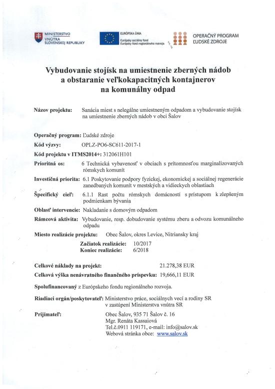 Vyb.stojísk na umiest. zber. nádob a obs. veľkokap. kon. na kom.odpad 1.str
