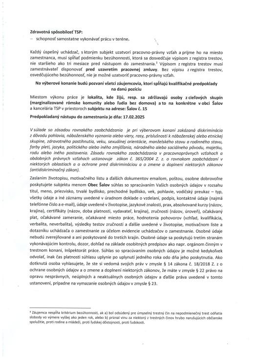 Výberové konanie na obsadenie pozície Terénny sociálny pracovník-3.str.