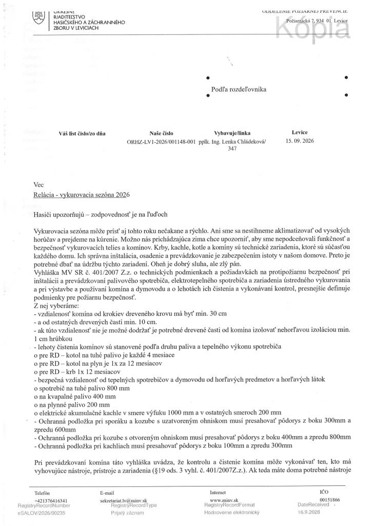 Vykurovacia sezóna 2026- 1 str.